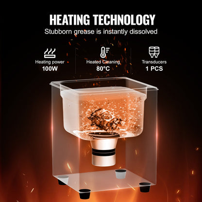 Ultrasonic Cleaner, 1.3L Professional 50W Cleaning Machine with Timer & Heater, 40kHz Digital Ultrasonic Cleaner with Basket for Watch Glasses Jewelry Retainer Industrial Parts Tools