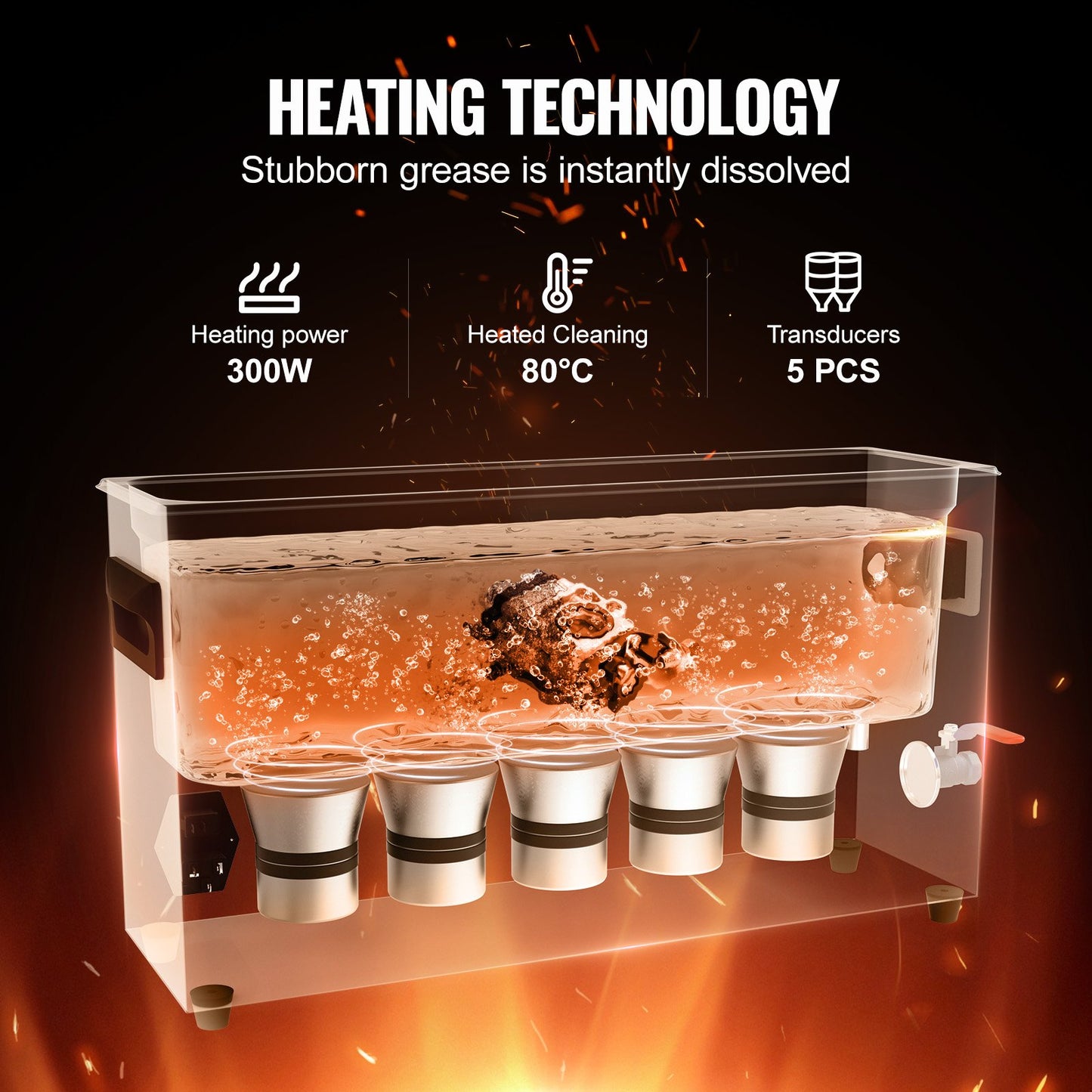 10L Ultrasonic Gun Cleaner, 300W Professional Ultra Sonic Cleaning Machine with Timer & Heater, 40kHz Digital Ultrasonic Cleaner with Basket for Gun Parts, Bullets, Military Supplies