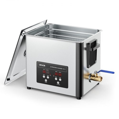 10L ultraljudsrengöring, professionell ultraljudsrengöringsmaskin med rengöringskorg och digital display, 180W rostfritt stål 40kHz rengöringsmaskin för klockor, rakhyvlar, smycken, mynt och mer