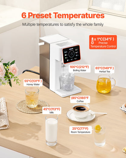 Instant Hot Water Dispenser, Countertop Boiling Water Dispenser with Adjustable 6 Temps & 8 Water Volumes, 101oz(3L) Removable Water Tank, Quick Heating with Touchscreen & Child Lock for Home