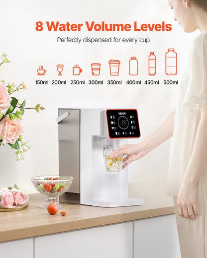 Instant Hot Water Dispenser, Countertop Boiling Water Dispenser with Adjustable 6 Temps & 8 Water Volumes, 101oz(3L) Removable Water Tank, Quick Heating with Touchscreen & Child Lock for Home