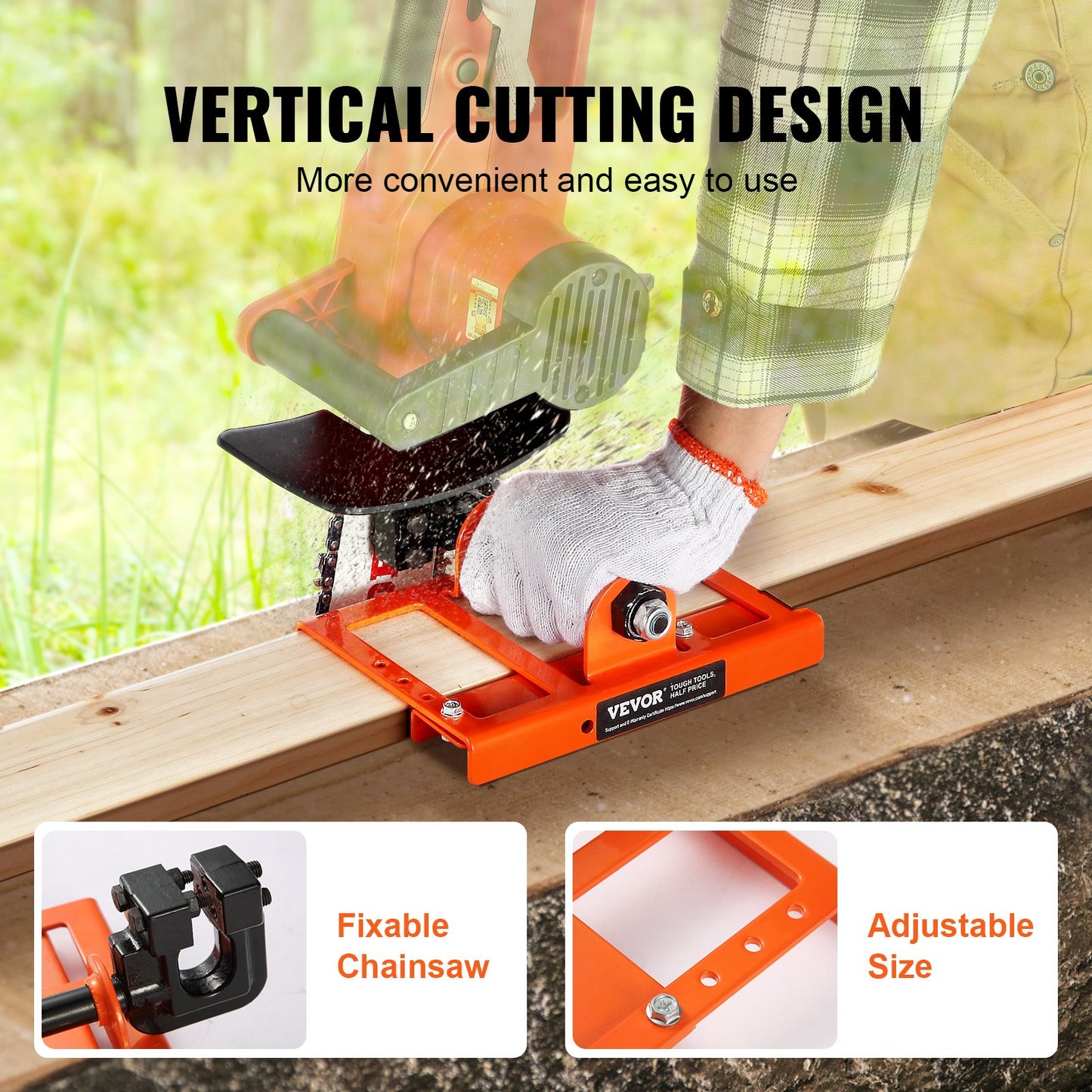 Chainsaw Mill, Vertical Lumber Cutting Guide with 2"-6" Cutting Width, Cast Iron Portable Timber Chainsaw Attachment, Lightweight Wood Timber Milling Attachment for Builders and Woodworkers