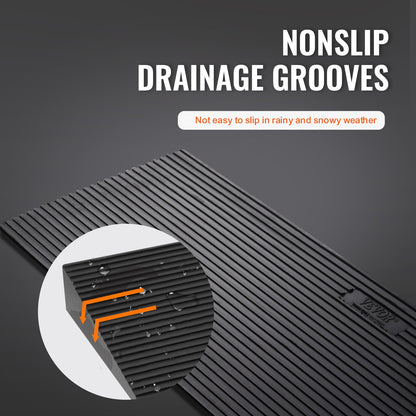 4,7 cm klippbar tröskelramp för soprobot, 91 cm bred rullstolsramp i naturgummi, halkfri massiv gummiramp med dubbelhäftande tejp för dörröppningar, uppfarter, badrum, slät kakel