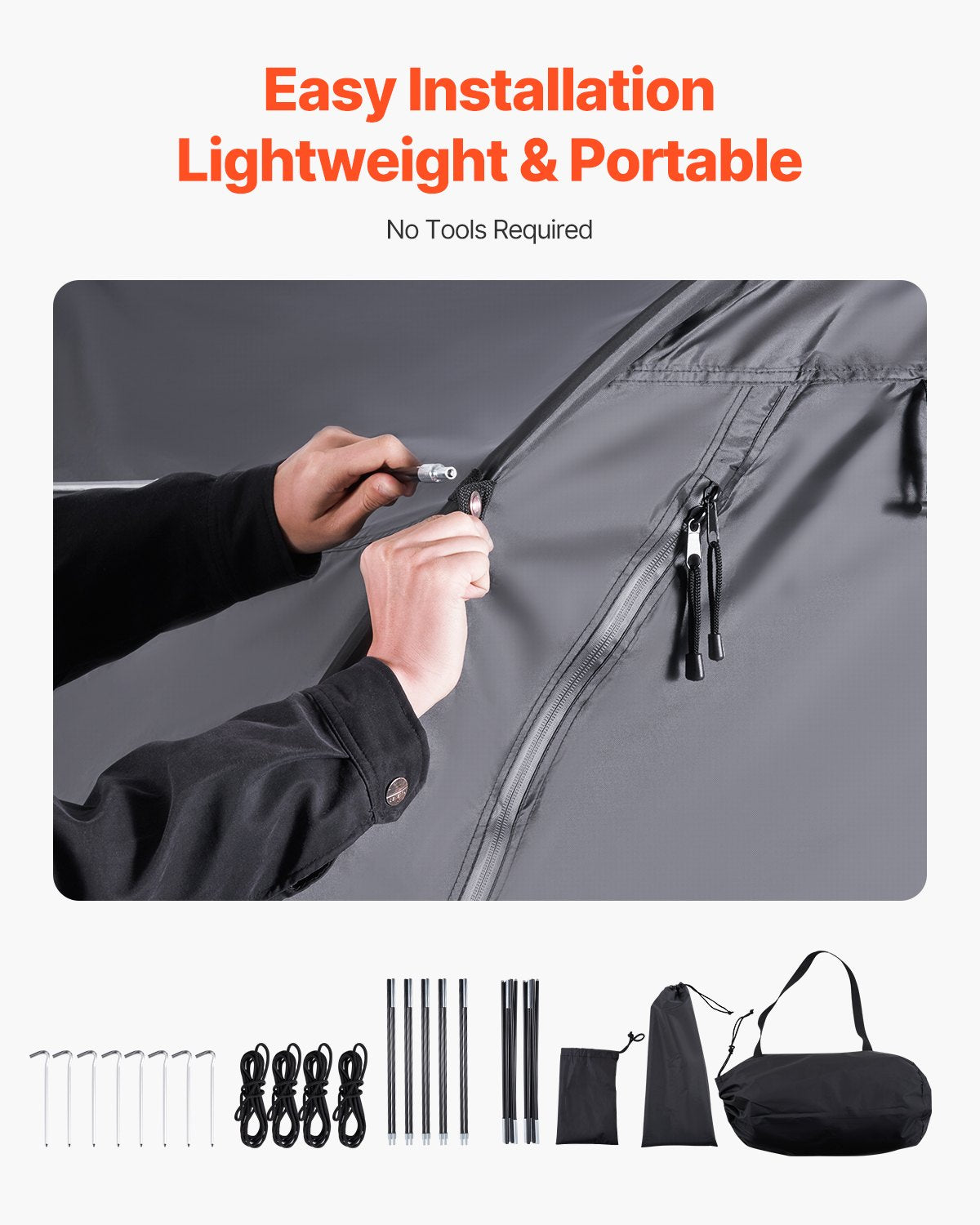 Bike Storage Tent, 1 to 2 Bikes, Outdoor Spacious Bike Storage Tent with Ventilated Window, Waterproof Fan-Shaped Bike Tent with High Strength Fiberglass & Dual Zippers, Fit for Bicycle