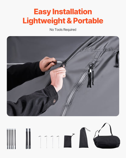 Bike Storage Tent, 4 to 5 Bikes, Outdoor Spacious Bike Storage Tent with Ventilated Window, Waterproof Fan-Shaped Bike Tent with High Strength Fiberglass & Double Door, Fit for Bicycle