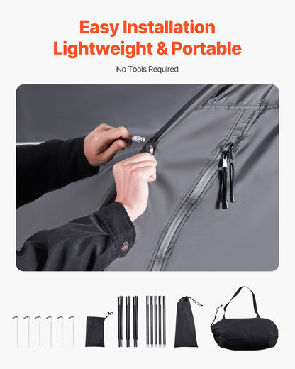 Bike Storage Tent, 5+ Bikes, Outdoor Spacious Bike Storage Tent with Ventilated Window, Waterproof Fan-Shaped Bike Tent with High Strength Fiberglass & Dual Zippers, Fit for Bicycle