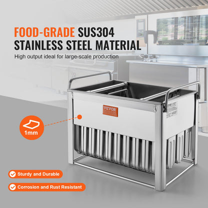 Commercial Popsicle Moulds, 40PCS Round-Head Ice Pop Moulds with Double Slot, Stainless Steel Ice Lolly Popsicle Moulds, Ice Cream Maker Mould Holder with 50PCS Popsicle Sticks & Bags