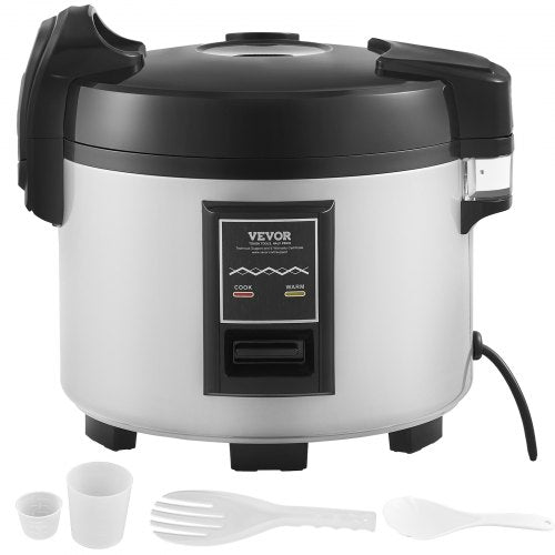 Commercial Rice Cooker, 70-Cup Rice Cooker, 15 Liter Large Rice Cooker and Warmer with Nonstick Inner Pot, Fast Cooking and 12-Hour Keep Warm, with Rice Cup and Paddle, for Restaurant