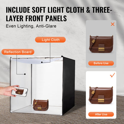 Photo Studio Light Box 815x815x815 mm 5600K with 210 LED Lights Power Adapter