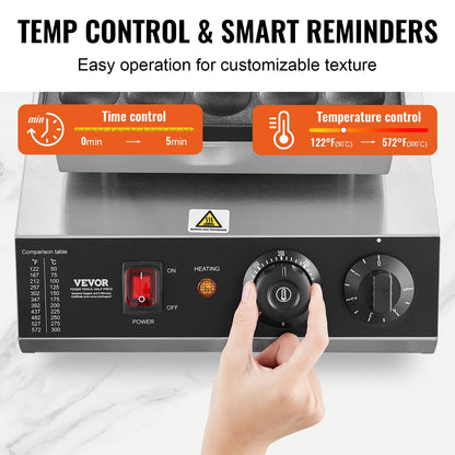 Mini Dutch Pancake Maker, 25PCS 43mm Diameter Dorayaki Baker Machine, 1700W Commercial Electric Poffertjes Grill, Non-stick Stainless Steel, Temp & Time Control, for Home Kitchen Restaurant