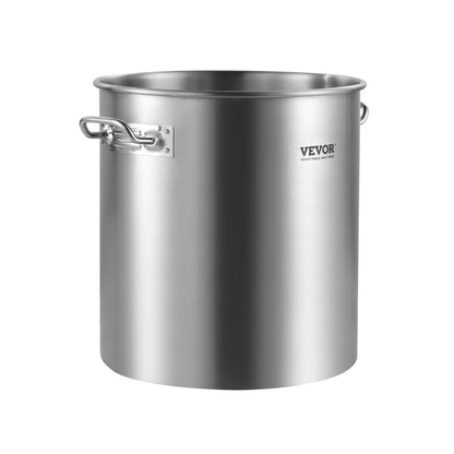 Stainless Steel Stockpot, 24 Quart Cooking Pots, Cookware Sauce Pot with Lid, and Handle, Heavy Duty Commercial Grade Stock Pot, Sanding Treatment, for Steaming Boiling or Frying Silver
