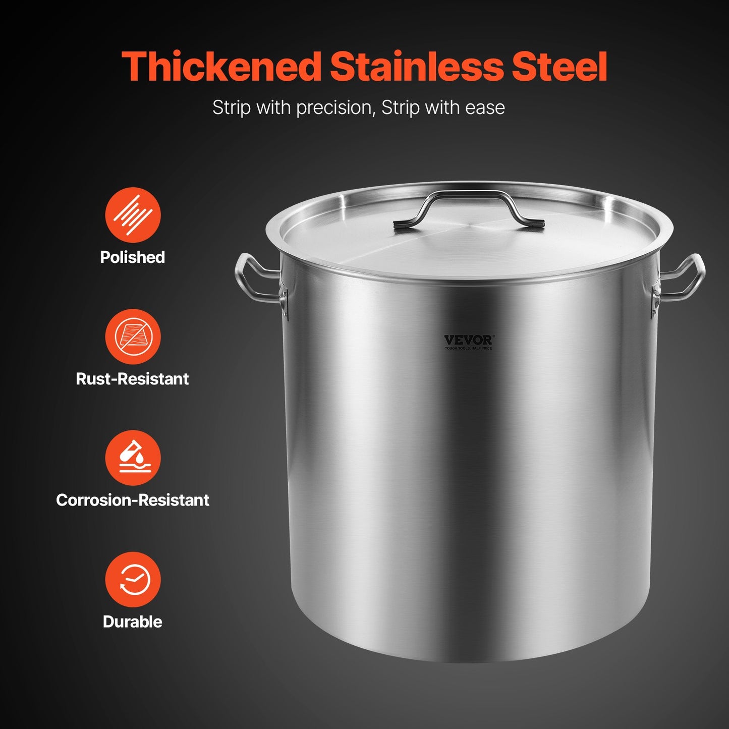 Stainless Steel Stockpot, 84 Quart Large Cooking Pots, Cookware Sauce Pot with Basket, Lid, and Handle, Heavy Duty Commercial Grade Stock Pot, Sanding Treatment, for Large Groups Events Silver