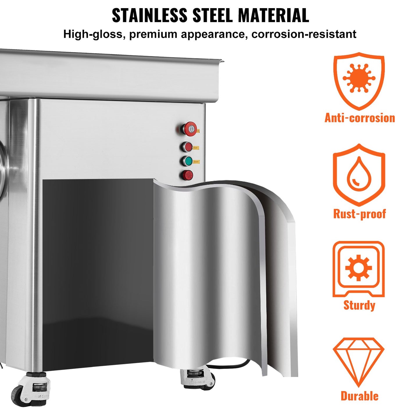 Meat Grinder, 36.7 Lbs/Min Capacity Electric Meat Grinders w/ Blade, Grinding Plate, Sausage Maker, Stainless Steel Commercial Meat Mincer for Kitchen Restaurant Butcher Store