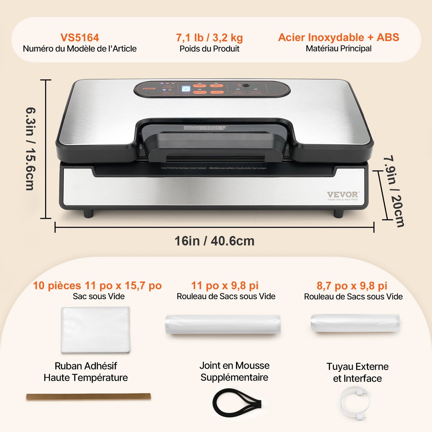 Vacuum Sealer Machine Food Preservation Storage Saver 90Kpa w/ Seal Bag