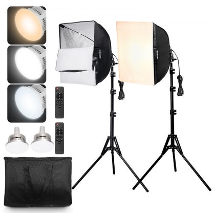 Softbox Lighting Kit 40x40 cm / 16x16 inch 3000-6500K Adjustable for Shooting