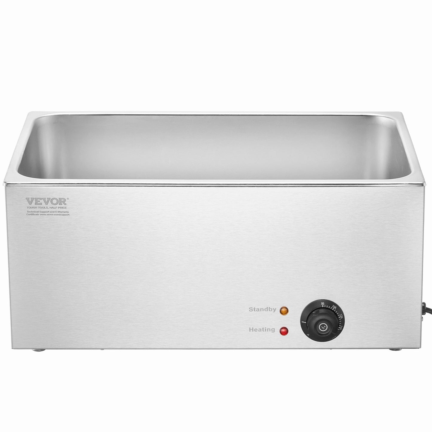 Kommersiell matvärmare 18L Bain Marie 1200W elektrisk buffévärmare Ångbordsmatvärmare Bänkskiva Rostfritt stål matvärmare Våt eller torr användning för fester, catering och restaurang
