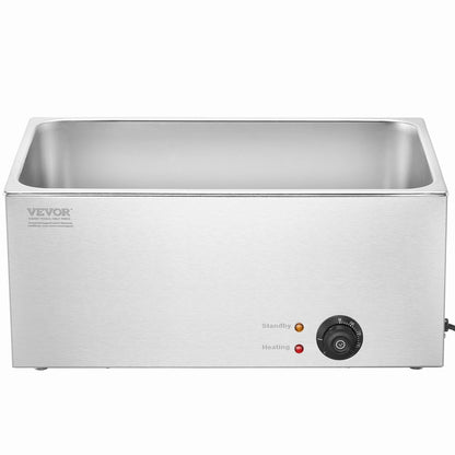 Kommersiell matvärmare 18L Bain Marie 1200W elektrisk buffévärmare Ångbordsmatvärmare Bänkskiva Rostfritt stål matvärmare Våt eller torr användning för fester, catering och restaurang