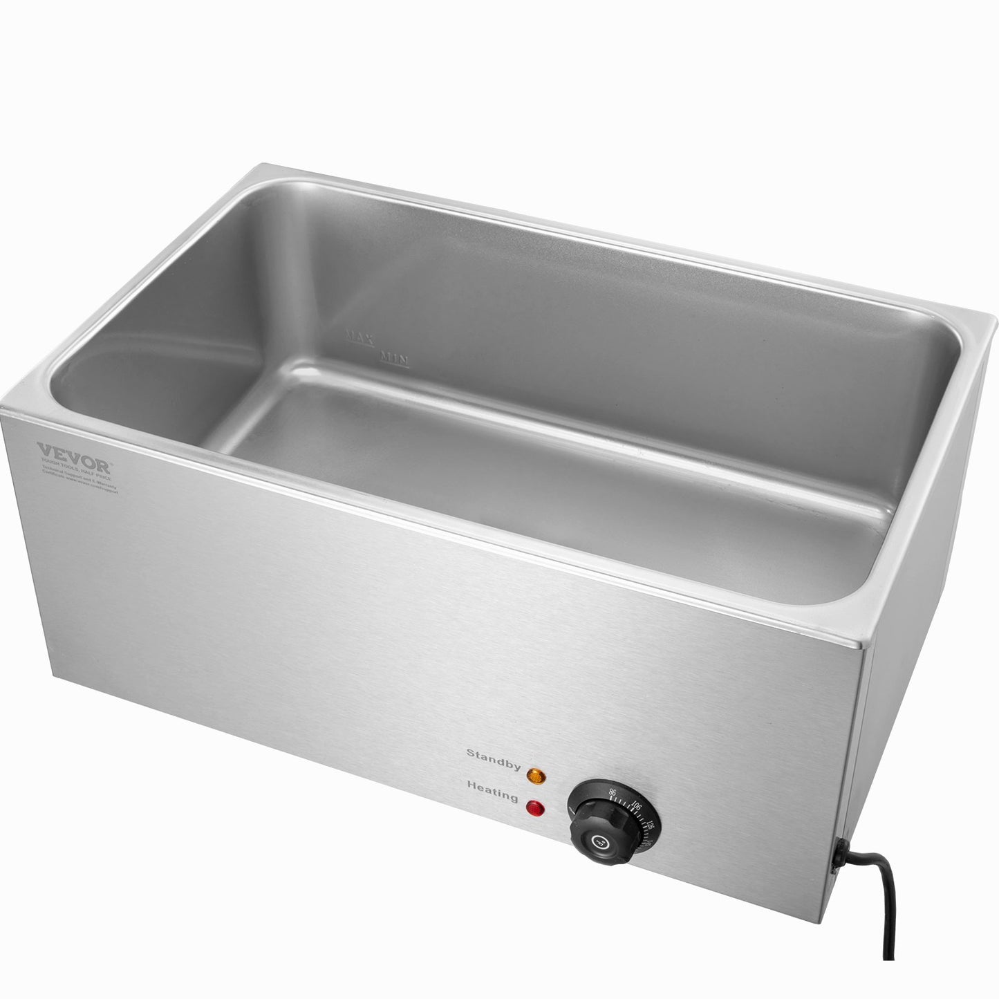 Kommersiell matvärmare 18L Bain Marie 1200W elektrisk buffévärmare Ångbordsmatvärmare Bänkskiva Rostfritt stål matvärmare Våt eller torr användning för fester, catering och restaurang