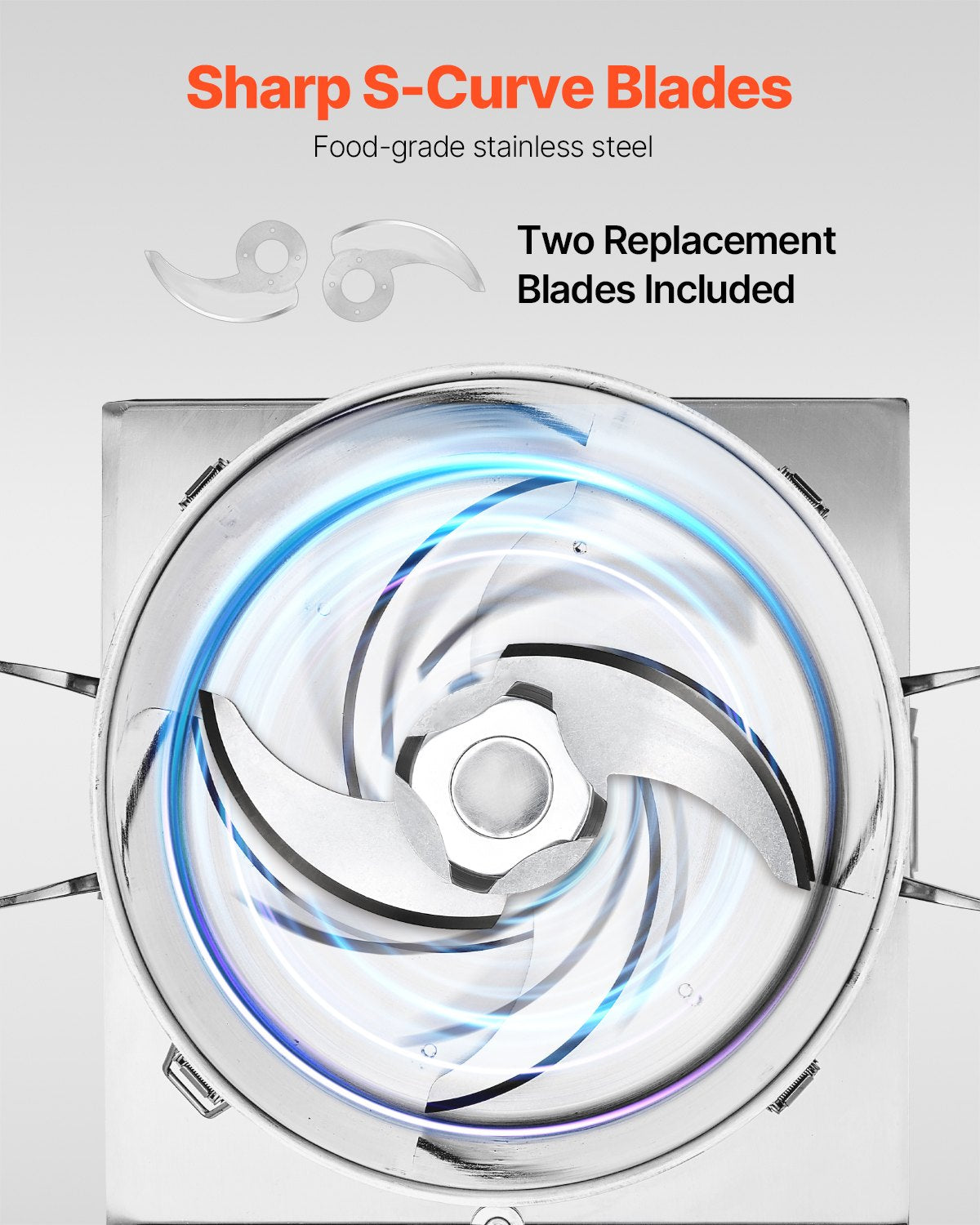 Food Processor & Vegetable Chopper, 15L Food-Grade Stainless Steel Food Processor Chopper with 2 Extra S-Curve Blades, Ideal for Chopping Vegetables, Fruit, Grains, Nuts