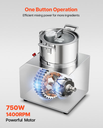 Food Processor & Vegetable Chopper, 6L Food-Grade Stainless Steel Food Processor Chopper with 2 Extra S-Curve Blades, Ideal for Chopping Vegetables, Fruit, Grains, Nuts