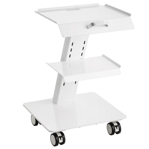 Lab Trolley, 3-Layer Rolling Lab Cart, Metal Mobile Trolley with Swivel Wheels, Tray Rolling Clinic Cart 100 kg Weight Capacity, for Lab, Clinic, Beauty and Salon