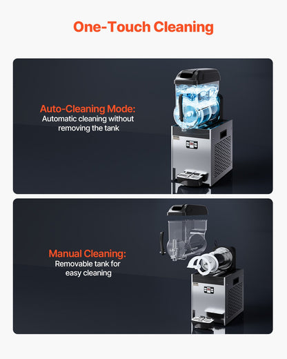 Commercial Slushy Machine, 12L Single Tank Frozen Drink Machine, 48 Cups Stainless Steel Margarita Smoothie Frozen Drink Maker, Slushie Maker for Home Party Restaurants Cafe Bars