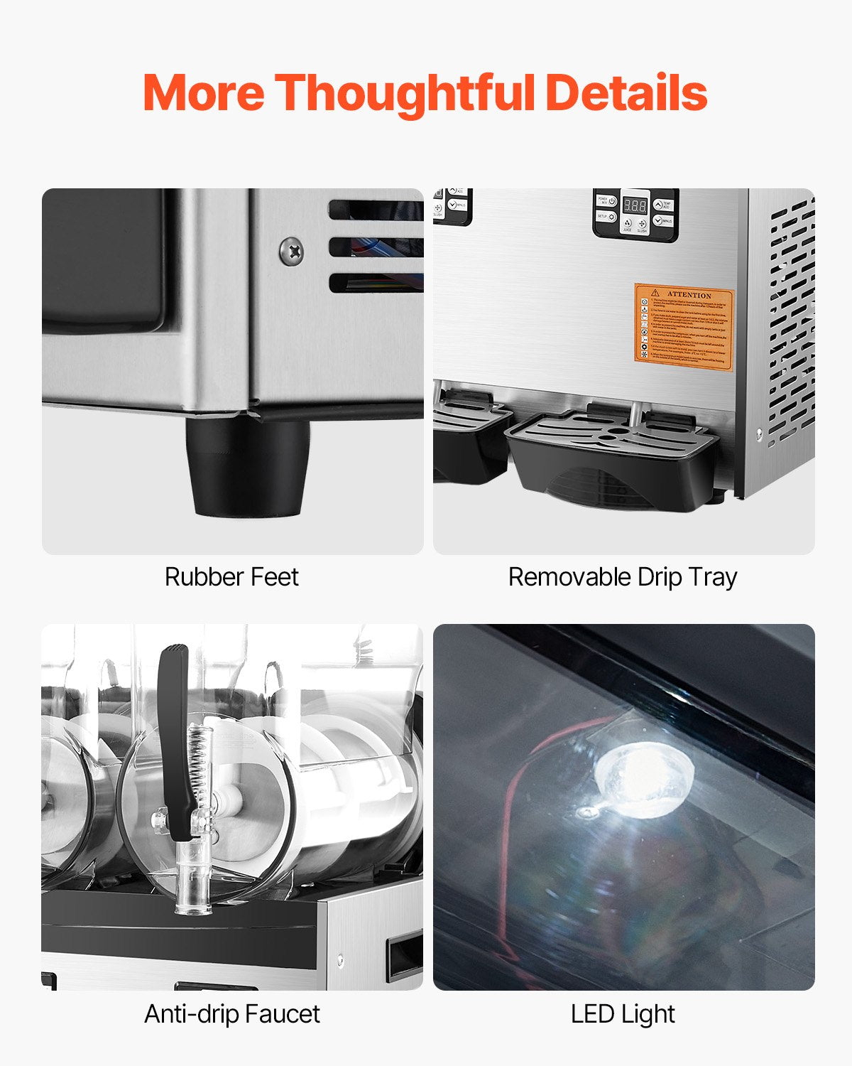 Kommersiell slushymaskin, 12Lx3 trippeltanksmaskin för frysta drycker, 144 koppar rostfritt stål Margarita Smoothie-maskin för frysta drycker, slushmaskin för hemmafester, restauranger, caféer och barer