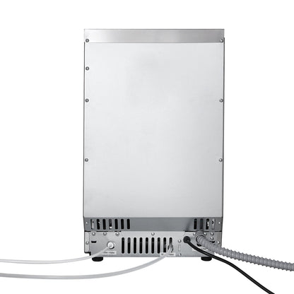 Kommersiell ismaskin, 40,82 kg/24 timmar med 5,44 kg förvaring, 32 kuber per cykel, fristående ismaskin i rostfritt stål för bänkskiva, LED-display och självrengöring, för hemmabar/restaurang