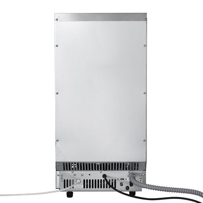 Kommersiell ismaskin, 45,36 kg/24 timmar med 12,7 kg förvaring, 45 kuber per cykel, fristående och underbänkismaskin i rostfritt stål med LED-display och självrengöring, för barrestaurang