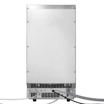 Kommersiell ismaskin, 54,43 kg/24 timmar med 12,7 kg förvaring, 45 kuber per cykel, fristående och underbänkismaskin i rostfritt stål med LED-display och självrengöring, för barrestaurang