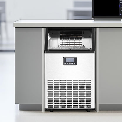 150lbs/24H Commercial Ice Maker, 45 Ice Cubes in 15 Minutes, Freestanding Ice Maker Machine with 33lbs Large Storage Capacity for Bar Office Restaurant, with LED Digital Display & Self-Cleaning