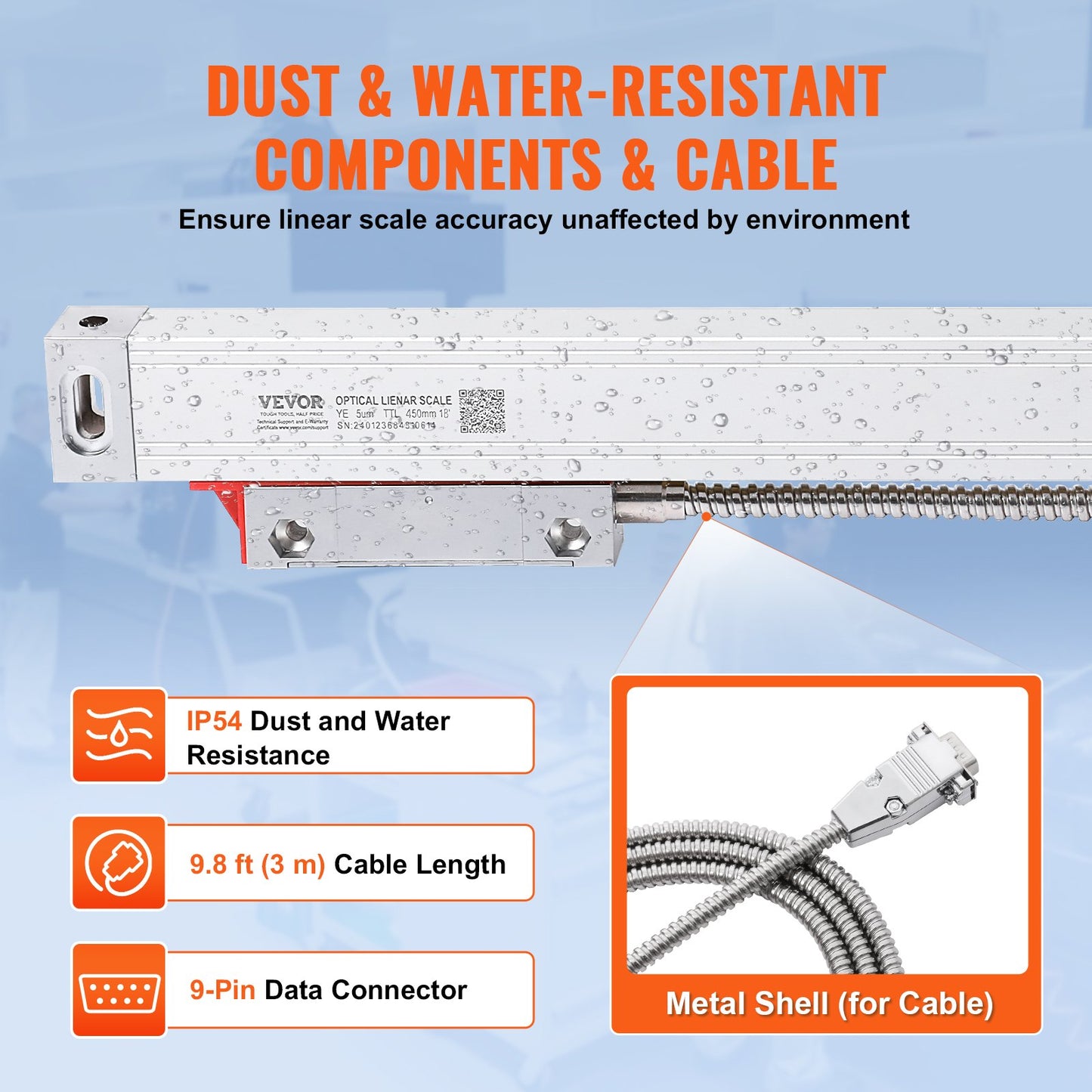 Digital Readout 40.64 cm & 45.72 cm & 96.52 cm Linear Scale 3 Axis DRO Display Kit