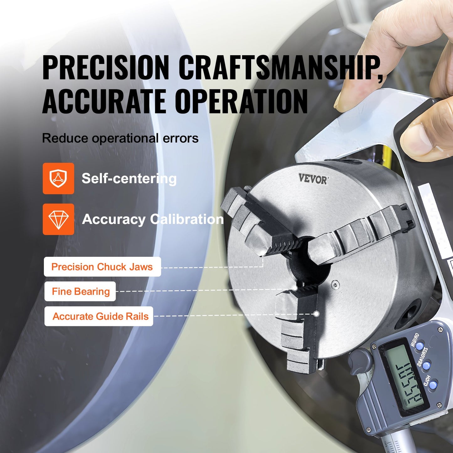 3-Jaw Lathe Chuck, 6'', Self-Centering Lathe Chuck, 0.14- 6.3 in/3.5-160 mm Clamping Range with T-key Fixing Screws Reversible Jaws, for Lathe 3D Printer Machining Center Milling Drilling Machin