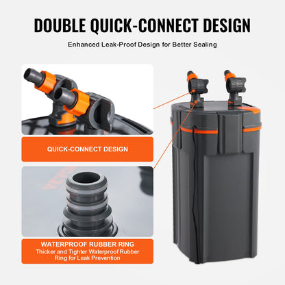 454.2 L Aquarium Canister Filter 15w UV Lamp Fish Tank Quiet