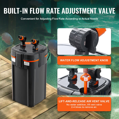 889,6 L Akvariumfilter 25w UV-lampa Tyst för fiskkar