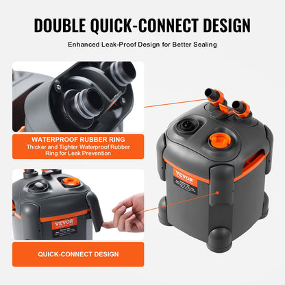 113.6 L Aquarium Canister Filter 8w UV Lamp Fish Tank Quiet