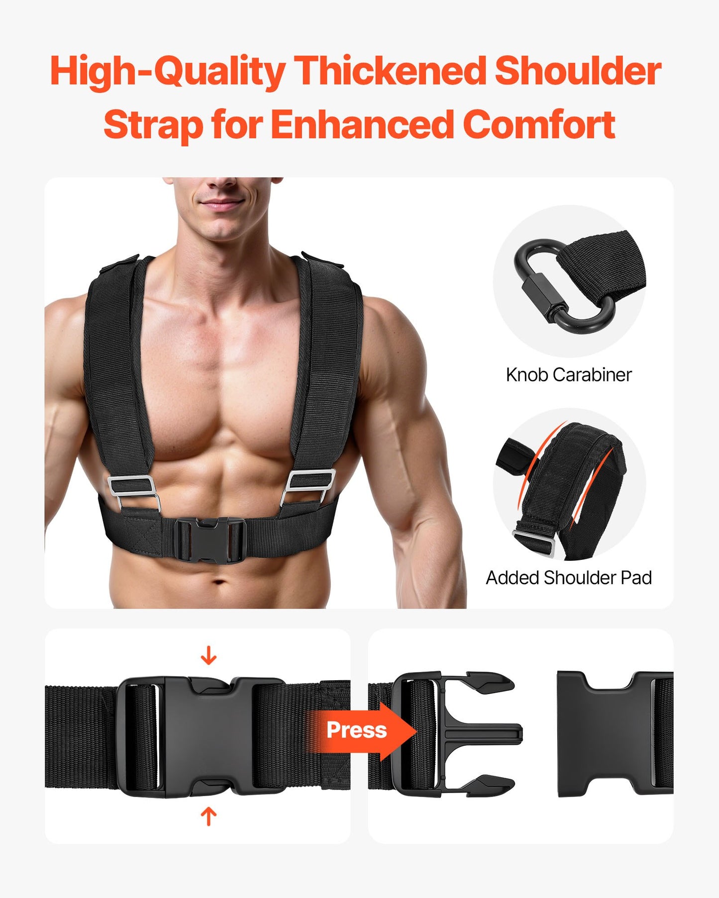 Viktsläde, Stålkraftsläde, Fitnessträningsslädar för atletisk träning, hastighetsförbättring, Träningsutrustning med justerbart höjdhandtag, Kompatibel med 25/51 mm viktskivor, Svart