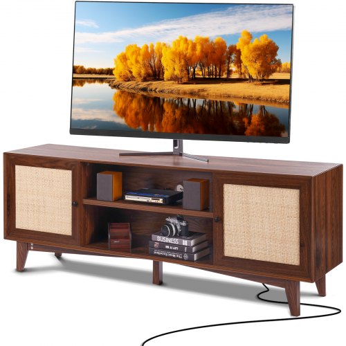 Rattan TV Stand 191cm TV Boho TV Cabinet TV Cabinet Walnut