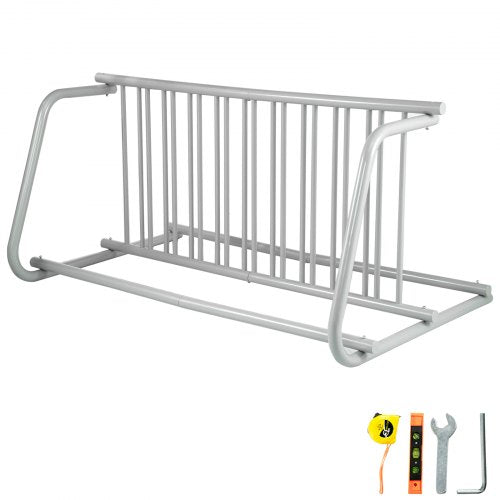 10 Holders Floor Bike Rack, 1.5m Length All-Steel Grid Bike Rack, 10-Bike Capacity Dual-Side Storage Stand for Garages Streets Yards Bike Events