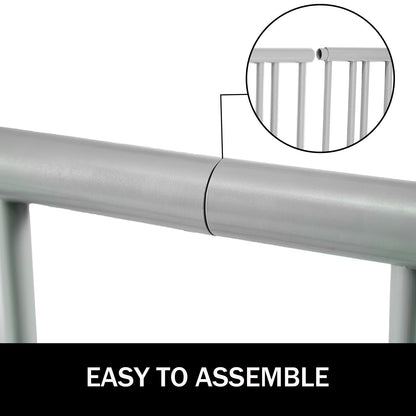 10 Holders Floor Bike Rack, 1.5m Length All-Steel Grid Bike Rack, 10-Bike Capacity Dual-Side Storage Stand for Garages Streets Yards Bike Events