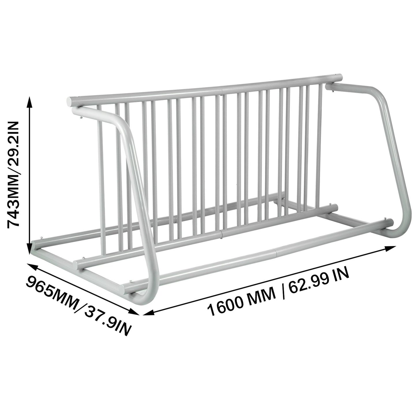 10 Holders Floor Bike Rack, 1.5m Length All-Steel Grid Bike Rack, 10-Bike Capacity Dual-Side Storage Stand for Garages Streets Yards Bike Events