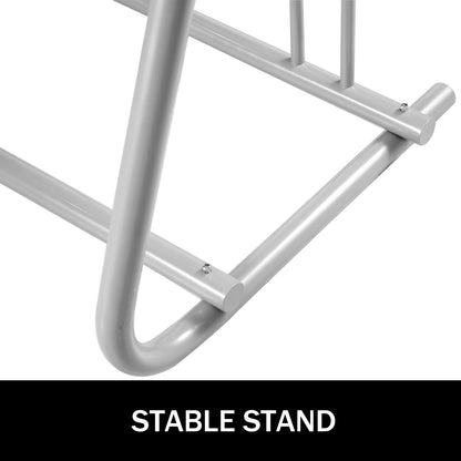 Golvcykelställ, 9 hållare, cykelställ i heltålsgaller, 285 cm långt förvaringsställ på ena sidan, robust bas och kan användas för utomhusevenemang, skolor, garage, framsida, bakgårdar, cykelevenemang