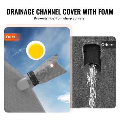 Överdrag för husvagn, 20-22 fot husvagnsöverdrag, 4-lagers non-woven tyg för husvagn, vattentätt, vindtätt och rivstoppande klass A husvagnsöverdrag, med förvaringspåse, reparationsplåster, remmar och däckskydd