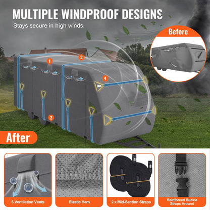 Husvagnsöverdrag 671,6-731,5 cm klass A husbilsöverdrag i non-woven tyg