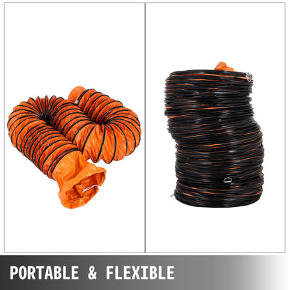 25FT Duct Hosing extraction flexible ducting PVC Flexible12 Inch Portable for Exhaust Fan pvc ducting