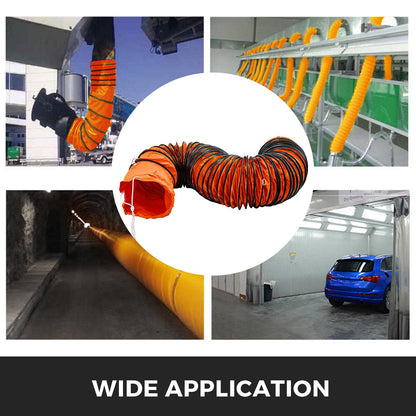 25FT PVC Flexible Duct,PVC Flexible Duct Hosing Industrial Portable Ventilator Extractor Hose Heavy Duty for 10 Inch Exhaust Fan