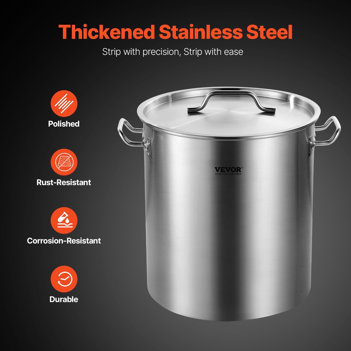 Stainless Steel Stockpot, 42 Quart Large Cooking Pots, Cookware Sauce Pot with Basket, Lid, and Handle, Heavy Duty Commercial Grade Stock Pot, Sanding Treatment, for Large Groups Events Silver