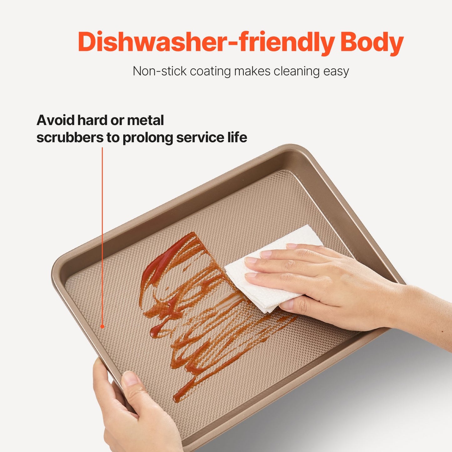 Baking Pans Set, 3-Piece, Nonstick Carbon Steel Cookware Sheets & Trays, Stackable Kitchen Oven Bakeware Cooking Sets with Silicone Handles, Easy to Clean, for Baking Cookie Cake Muffin Bread