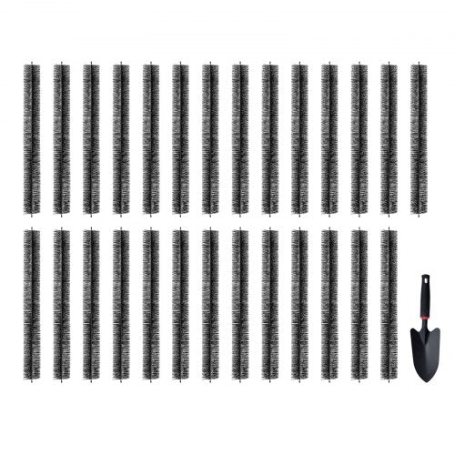 Rännborste, 24 meter total längd, 11,5 cm diameter, rännrengöringsverktyg, marknivå rännborste lövskydd för 13 cm hängrännor, enkelt att ta bort löv och skräp från taket, 27-pack