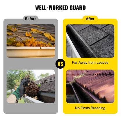 Gutter Guard Brush With 15 FT Length Bristle, 4.33\"(Dia) Gutter Brush Leaf Guard Fit for 5 Inches Gutter, Galvanized Steel Wire Gutter Brush, No Tools, DIY Gutter Leaf Guard for Keep out Debris